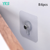 ?【Lowest price】YKS 6PC PVC แข็งแรงกาวเล็บผนังโปสเตอร์ไร้รอยต่อตะขอผนังกันน้ำทนทาน