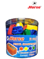 Horse ตราม้า กบเหลาดินสอ พลาสติก H-002 บรรจุ 72 ตัว/กระป๋อง จำนวน 1 กระป๋อง