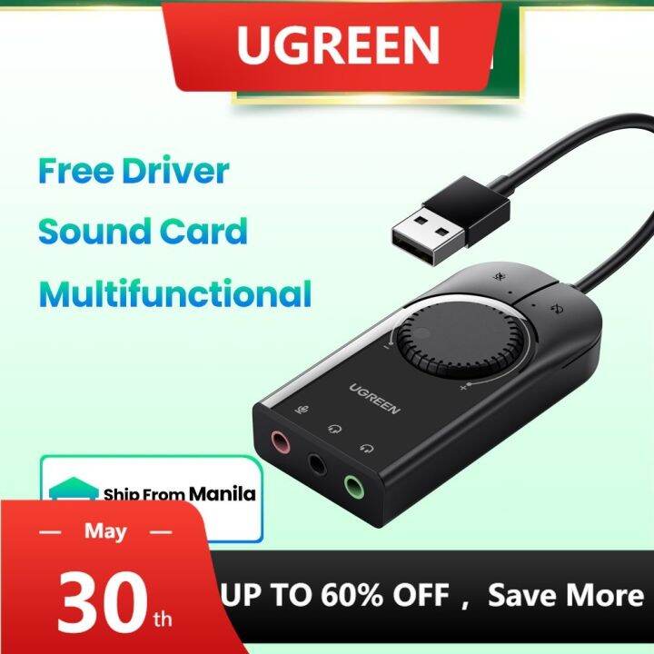 Ugreen External Usb Aux Mic Adapter Stereo Audio Sound Card 35mm For Pc Laptop Lazada Ph 5085