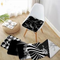 ▧☃ Black White Art Four Seasons Stool Pad Patio Home Kitchen Office Chair Seat Cushion Pads Sofa Seat 40x40cm Stool Seat Mat