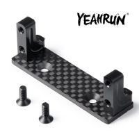 YEAHRUN Aluminum Servo Mount with Carbon Fiber Skid Plate Set for Axial SCX10-AXI03004(Capra) 1:10 RC Crawler Cars Upgrade Parts  Power Points  Switch