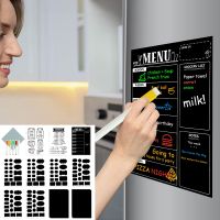 【YD】 Magnetic Dry Menu Board Set for Fridge with 5 Markers 10 Blackboard Stickers Wiping Rag 2 Conversion Rate