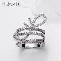 Cute ring micro pave tiny zirconia crystal high quality china knot jewelry white anel feminino aneis finger ring for women