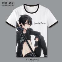 เสื้อทีเชิ้ต Dao Jian Shen Yu Kazuto Yasina Shina 2D ต่อพ่วงโลกในช่วงฤดูร้อนสำหรับผู้ชายและผู้หญิงแขนสั้น Kaus Anime เสื้อผ้า