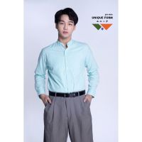 UNIQUEFORM เสื้อเชิ้ต แขนยาว/แขนสั้น คอจีน/คอปก สีเขียวมินท์ Mint Green Shirt ผ้าอ้อกฟอร์ด (PURE Oxford Shirt)