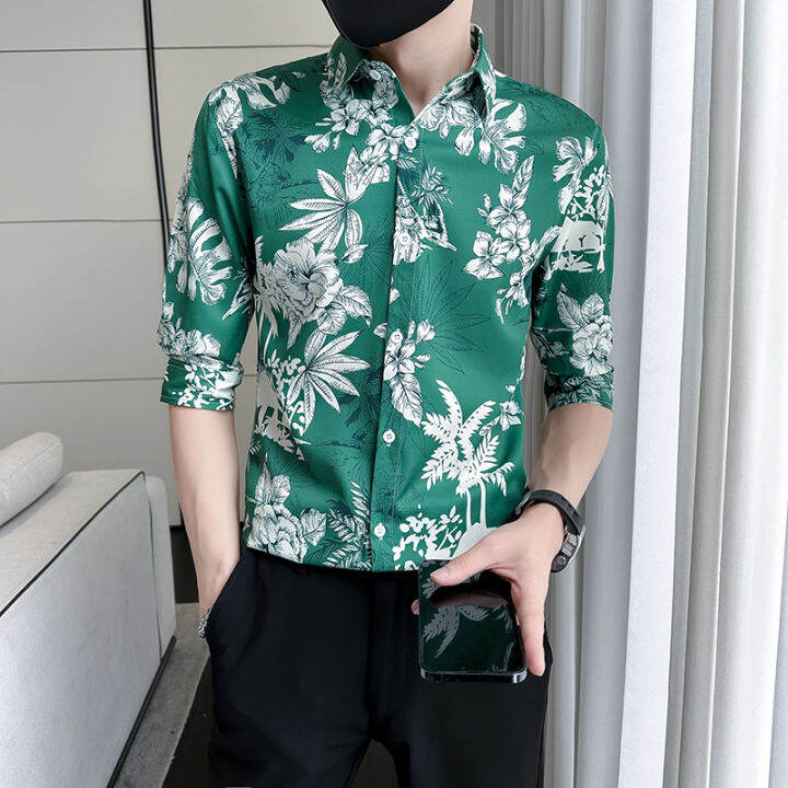 ผู้ชายฤดูร้อนพิมพ์เสื้อแขนสั้นชาย-slim-fit-คุณภาพสูงครึ่งแขนเสื้อธุรกิจเสื้อ-man-lapel-เสื้อ-m-3xl