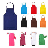 Bib Apron with Pockets Thicken Cotton Polyester Blend Cooking Kitchen Restaurant(white)