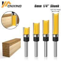 6mm / 6.35mm Shank Flush Trim Router Bit Blade Template รูปแบบ Bit Bearing 1/2－ดอกเอ็นมิลล์ตรงสําหรับงานไม้ Dia 12.7mm