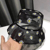 [hot]Daisies Embroidered Bucket Hat Women Transparent Lace Flower Beach Panama Hats High Top Snapback Fashion Daisy Sun Cap Summer 【hot】