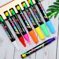 8 Colors Highlighter Fluorescent Liquid Chalk Marker Neon Pen For LED Writing Board Blackboard Glass Painting Graffiti N2UA