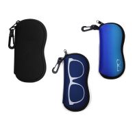 Sunglasses with Carabiner Clip Light Neoprene Soft Pouch Zipper Design Eyeglass Holder Portable for Travel