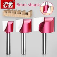 HUHAO 1 PC 8mm ทำความสะอาดด้านล่างแกะสลักบิตคาร์ไบด์ Router Bit งานไม้เครื่องมือเครื่องกล CNC Milling CUTTER Endmill สำหรับไม้