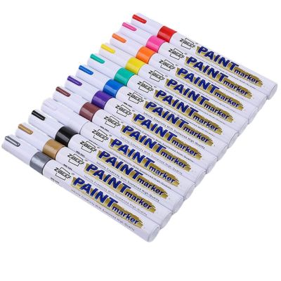 【LZ】✜  12pc Paint Cleaner Waterproof Car Wheel Tire Oily Painting Pen Auto Rubber Tyre Polishes Metal Permanent Marker Auto Accessories