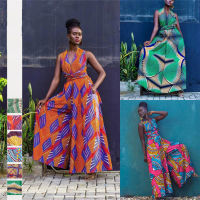 2022 New African Clothes Jumpsuit Multi-Wear Style Wide Leg Pant Dashiki African Dresses for Women Fashion Ladies Robe Africaine