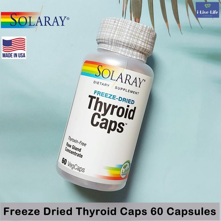 ผลิตภัณฑ์เสริมอาหาร-ไทรอยด์-freeze-dried-thyroid-caps-60-capsules-solaray