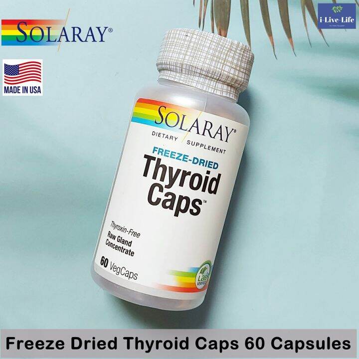 ผลิตภัณฑ์เสริมอาหาร-ไทรอยด์-freeze-dried-thyroid-caps-60-capsules-solaray