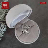 MT แหวนเงินแท้ รูปหัวใจ งานรมดำ ไซส์ : 51, 54, 57, 59 Solid 925 Sterling Silver Ring (sr071) MT Jewelry มณีธารา