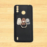 Cover For Itel A56 Pro A26 A37 A49 A58 S16 P36 P37 Vision 1 Plus 2 3 2S A17 A23 A27 LTE A33 P17 P38 3D Cute Bear Panda Finger Ring Stand Holder Soft TPU Phone Case