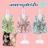 เดรสสายจูงสัตว์เลี้ยง เสื้อสายจูงหมา เสื้อสายจูงแมว Flower Pet Harness เดรสสายจูง