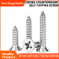 M1.4 M4 M1.6 M1.7 M2 M1 Phillis Cross Countersunk หัวสกรูแตะตัวเอง304สแตนเลสขนาดเล็ก Self-Tapping Bolt