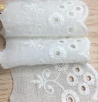 [HOT!] 3 Meters Hot Sale High End Embroidery Lace Mesh Trim Wide Ivory Cotton Lace Fabric 6.5cm Width