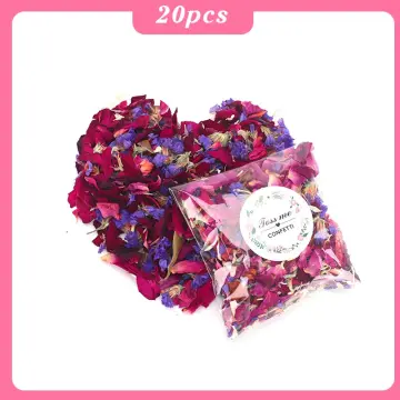  4 Pack Dried Rose Petal Push Pop Confetti Poppers, Biodegradable Confetti, Filled with Real Rose Flower Petals