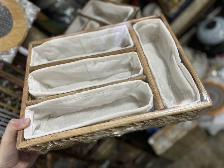 Woven Native Abaca Utensil Tray Cutlery Organizer Kitchen Party