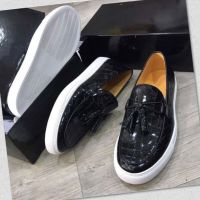 HOT★ผู้ชาย Vulcanize รองเท้า Slip-On รองเท้าผ้าใบฤดูใบไม้ผลิฤดูใบไม้ผลิลำลองสีดำหิน Gratis Ongkir ขนาด38-46