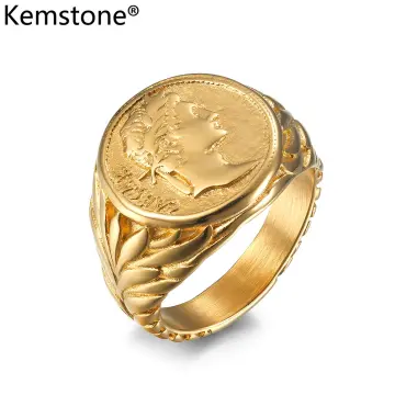 Coin ring | Gold rings jewelry, Mens gold rings, Mens gold jewelry