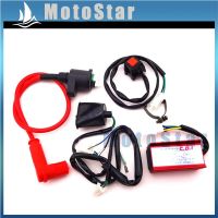 Engine Kill Stop Switch + Racing Ignition Coil + 5 Pin AC CDI Box + Wirings Loom Harness For Chinese 50cc-160cc Pit Dirt Bike Coils