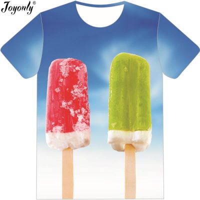 Joyonly 2018 Summer Children 3D T Shirt Blue Color Funny T-Shirt Colorful Ice Cream Pattern Printed Tees Boys Girls Brand Tops