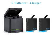 TELESIN Triple Charger Battery Kit (1 Triple Charger+2 Batterries) for GoPro Hero 8 Black/ 7/ 6/ 5, HERO 2018 Action Camera