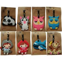 【DT】 hot  Fashion Panda Monkey Suitcase Luggage Tag Cartoon PVC Address Holder Baggage Label Silicone Plane ID Travel Accessories