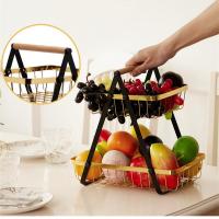 New Metal Fruit Basket Kitchen Accessories Organizer Storage Wire Basket Stand Home Storing Vegetables Bread Rack Organizadores