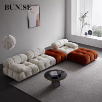 Bunise Sofa  Velvet fabric โซฟาสำนักงาน  โซฟาหนังแท้ โซฟาหนัง  มีพนักพิง เบาะนุ่ม เรียบง่าย หรูหรา KSN010