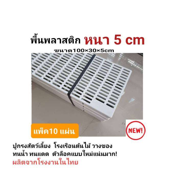 แพ็ค-10-ชิ้น-new-พื้นพลาสติก-ขนาดใหม่-หนา-5-เซน-30x100x5cm-แสลท-ปูพื้น-วางของ-ปูกรงสัตว์เลี้ยง-ชั้นวางตันไม้-โรงเรือน