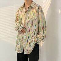 Street Wear Unique Tie-Dye สีสันพิมพ์เสื้อแขนยาวผู้ชายผู้หญิงอินเทรนด์เกาหลีรุ่นอเนกประสงค์ Casual Hand