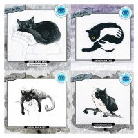 ✎✐卐 Amishop Gold Collection Lovely Counted Cross Stitch Kit Rto Among Black Cats Cat Kitten Kitty On Sofa Bed White Quilt