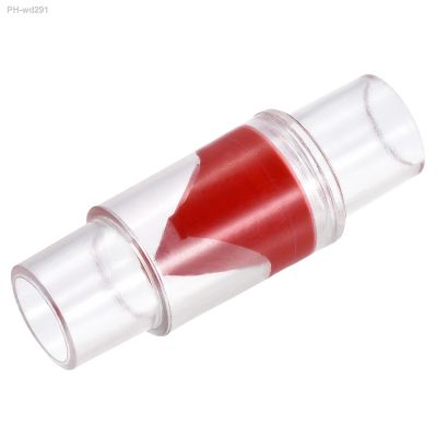 UXCELL Non Return One Way Check Valve 20mm 28mm Dia GPPS Plastic One Way Inline Hose Connector Red Clear for Water Tank Pump