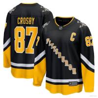 เสื้อยืดแขนยาว พิมพ์ลาย Ani NHL Pittsburgh Penguins Sidney Crosby Jersey Hockey พลัสไซซ์