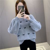 COD tjjs079 [Ready Stock Hot Sale] 2022 Autumn Thin Knitted Sweater Womens Top Long Sleeve Short Large Size Korean Version Hollow