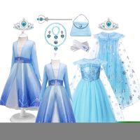 Frozen 2 Girls Elsa Cosplay Dress Costume Kids Fancy Children Gowns Princess Vestidos Infantil Snow Queen Party Clothes Xmas