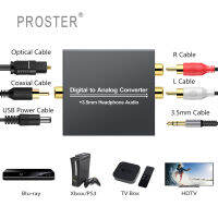 Proster DAC ตัวแปลงสัญญาณเสียงดิจิตอลเป็นแอนะล็อกสายโคแอ็กซ์เชียลออฟติคอล Toslink เป็น RCA ขนาด 3.5 มม.ตัวแปลงแจ็คอะแดปเตอร์ L/R