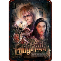 Celestineor Vintage Retro Tin Sign-Labyrinth Movie Poster-Cinema,ห้องนั่งเล่น,ห้องนอน,แผ่นป้ายโลหะย้อนยุคตกแต่งสำหรับแฟนภาพยนตร์ซีรีส์