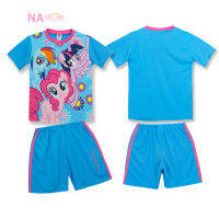 My Little Pony ชุดเซตเด็ก ลายลิขสิทธิ์แท้ ชุดเสื้อกางเกง ชุดเด็กผู้หญิงลาย โพนี่ My Little Pony จาก NADreams ชุดเด็กหญิง สีฟ้า