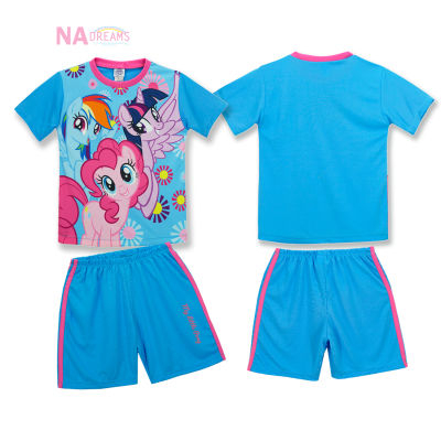My Little Pony ชุดเซตเด็ก ลายลิขสิทธิ์แท้ ชุดเสื้อกางเกง ชุดเด็กผู้หญิงลาย โพนี่ My Little Pony จาก NADreams ชุดเด็กหญิง สีฟ้า