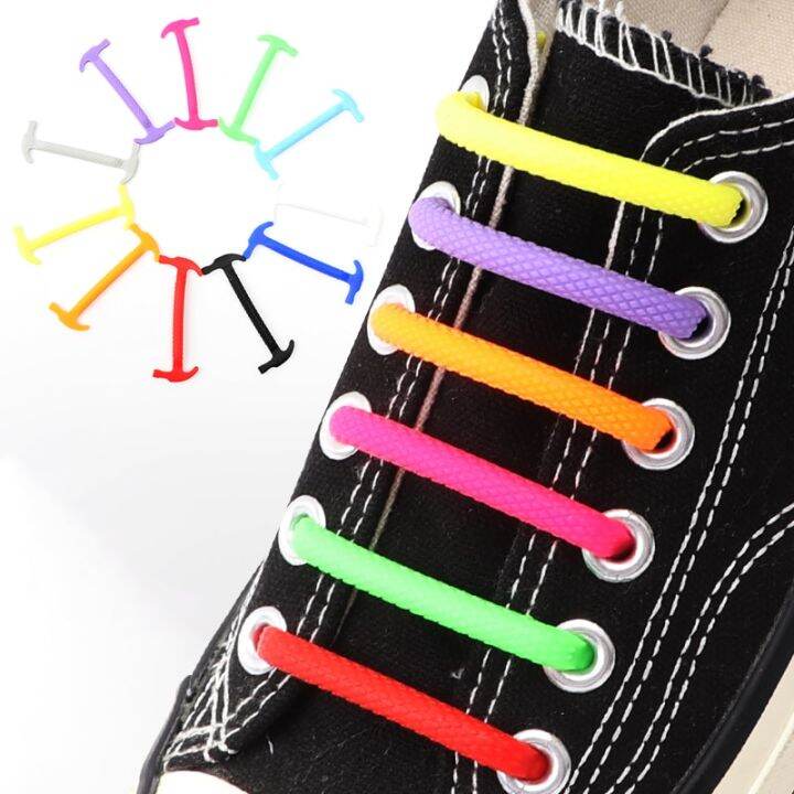 Elastic laces Sneakers No tie Shoe laces Round Shoelaces without ties Quick  Shoelace for Shoes Kids