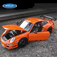 Welly 1:24ปอร์เช่911 GT3อาร์เอสล้อแม็กรถสปอร์ตรุ่น D Iecast โลหะของเล่นรถแข่งรุ่นจำลองการเก็บเด็กของเล่น Gift888