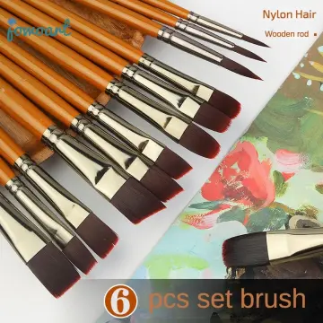 6pcs/Set artist oil painting brushes level head weasel hair Water Paint  brush Acrylics Drawing Art
