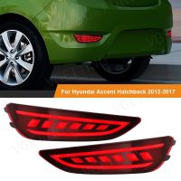 สำหรับ Hyundai Accent 2012 2013 2014 2015 2016 2017ตัวสะท้อน Bemper Belakang LED ตัวหยุดสัญญาณเปิดไฟเบรกอุปกรณ์เสริมรถยนต์ไฟตัดหมอก